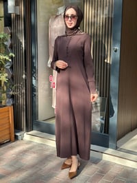 Miss Dalida 3264004 Kakao Bilek Detaylı Düz Renk Triko Elbise