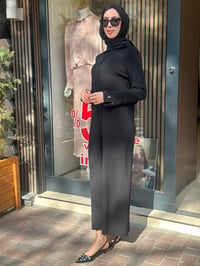 Miss Dalida 3264004 Siyah Bilek Detaylı Düz Renk Triko Elbise