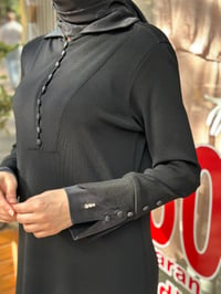 Miss Dalida 3264004 Siyah Bilek Detaylı Düz Renk Triko Elbise