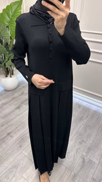 Miss Dalida 3264007 Siyah Pile Detaylı Gömlek Yaka Uzun Elbise