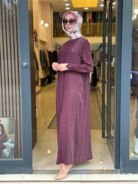 Miss Dalida 3264008 Bordo Balıksırtı Detaylı Uzun Elbise