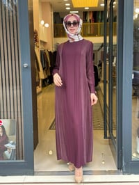 Miss Dalida 3264008 Bordo Balıksırtı Detaylı Uzun Elbise