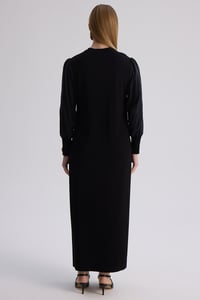 Miss Dalida 3264009 Siyah Önü Ajurlu Bisiklet Yaka Uzun Elbise