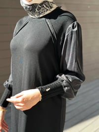 Miss Dalida 3264009 Siyah Önü Ajurlu Bisiklet Yaka Uzun Elbise