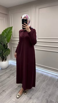 Miss Dalida 3264101 Bordo Triko Elbise 