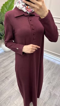Miss Dalida 3264101 Bordo Triko Elbise 