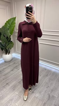 Miss Dalida 3264101 Bordo Triko Elbise 