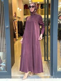 Miss Dalida 3264804 Bordo Kolları Triko Uzun Elbise