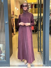 Miss Dalida 3264804 Bordo Kolları Triko Uzun Elbise