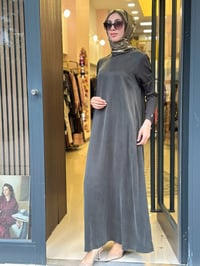 Miss Dalida 3264804 Haki Kolları Triko Uzun Elbise