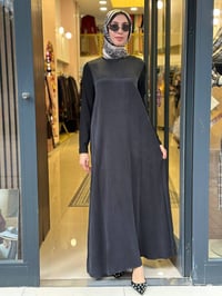 Miss Dalida 3264804 Siyah Kolları Triko Uzun Elbise