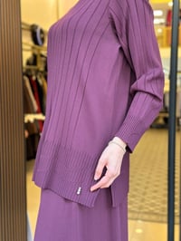 Miss Dalida 3266003 Bordo Kalın Fitilli Beli Lastikli Tunik