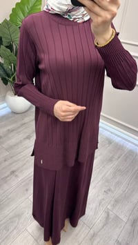 Miss Dalida 3266003 Bordo Kalın Fitilli Beli Lastikli Tunik
