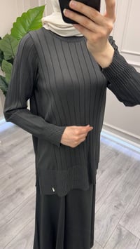 Miss Dalida 3266003 Haki Kalın Fitilli Beli Lastikli Tunik