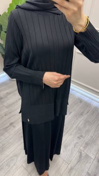 Miss Dalida 3266003 Siyah Kalın Fitilli Beli Lastikli Tunik