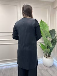 Miss Dalida 3266006 Siyah Balıksırtı Detaylı Triko Tunik