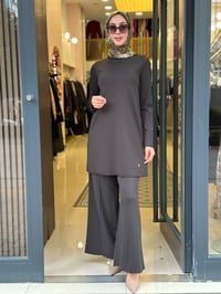 Miss Dalida 3266009 Haki Yuvarlak Yaka Basic Tunik