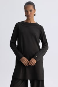 Miss Dalida 3266009 Haki Yuvarlak Yaka Basic Tunik