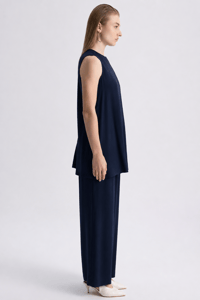 Miss Dalida 3266802 Lacivert Yan Yırtmaçlı Kolsuz Tunik