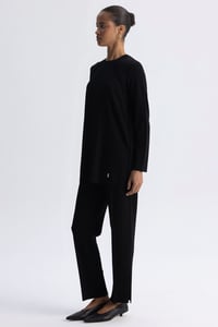 Miss Dalida 3267000 Siyah Dar Paça Basic Triko Pantolon