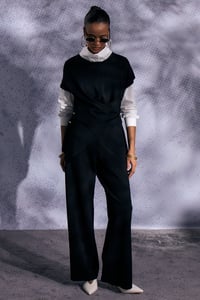Miss Dalida 3267003 Siyah Geniş Paça Triko Pantolon