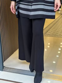 Miss Dalida 3267102 Siyah Düz Renk Geniş Paça Touch Me Pantolon