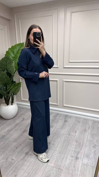Miss Dalida 3267251 Lacivert Geniş Paça Denim Pantolon