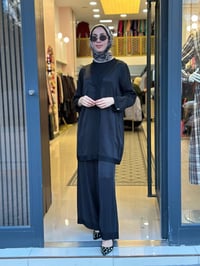 Miss Dalida 3267801 Siyah Geniş Paça Klasik Pantolon