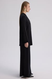 Miss Dalida 3267801 Siyah Geniş Paça Klasik Pantolon