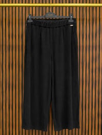 Miss Dalida 3267802 Siyah Bol Paça Klasik Cupro Pantolon