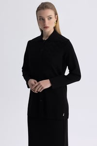 Miss Dalida 3268002 Siyah Zigzag Desenli Triko Ceket