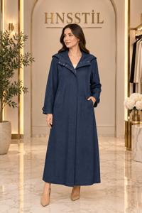 Miss Dalida 3268277 Lacivert Kapşonlu Kap