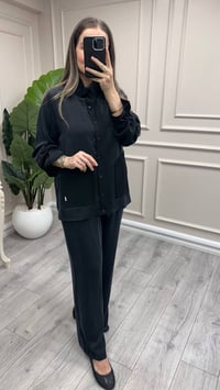 Miss Dalida 3268802 Yüksek Yaka Cepli Siyah Minimal Ceket