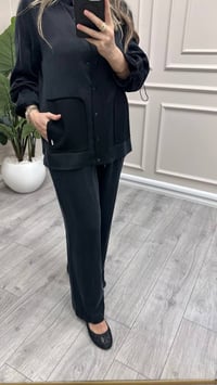 Miss Dalida 3268802 Yüksek Yaka Cepli Siyah Minimal Ceket