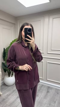Miss Dalida 3268802 Yüksek Yaka Cepli Oubergine Minimal Ceket