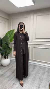 Miss Dalida 3269026 Gömlek Yaka Fitilli Kakao Uzun Hırka