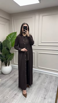 Miss Dalida 3269026 Gömlek Yaka Fitilli Kakao Uzun Hırka