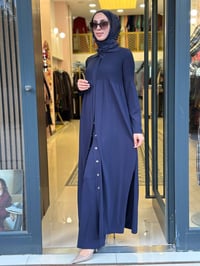 Miss Dalida 3269026 Gömlek Yaka Fitilli Lacivert Uzun Hırka