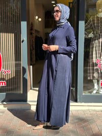 Miss Dalida 3269027 Balıksırtı Desenli Gömlek Yaka Lacivert Triko Hırka