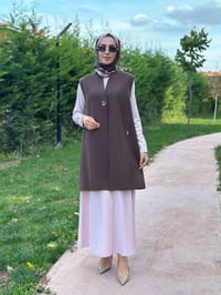 Miss Dalida 4261001 Borgo Çelik Örgü Astarlı Uzun Yelek