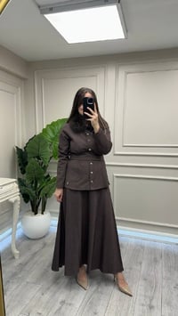Miss Dalida 4262000 Kakao A Kesim Denim Etek