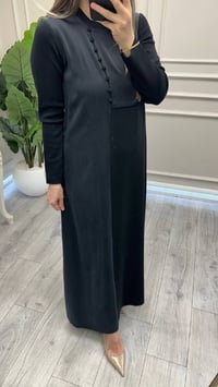 Miss Dalida 4264015 Siyah Brit Detaylı Triko Kumaş Elbise