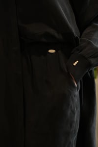 Miss Dalida T26Y-7003 Siyah Bol Paça Basic Cupro Pantolon