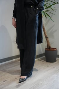 Miss Dalida T26Y-7003 Siyah Bol Paça Basic Cupro Pantolon