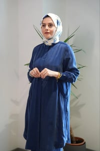 Miss Dalida T26Y-8008 Mavi Hakim Yaka Cepli Cupro Kap
