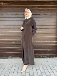 Miss Dalida T26Y-9000 Kakao Triko Detaylı V Yaka Cupro Kap