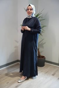 Miss Dalida T26Y-9000 Lacivert Triko Detaylı V Yaka Cupro Kap