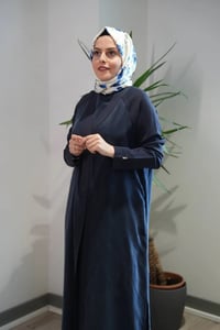 Miss Dalida T26Y-9000 Lacivert Triko Detaylı V Yaka Cupro Kap