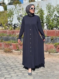 Miss Dalida T26Y-9008 Lacivert Gömlek Yaka Uzun Triko Hırka