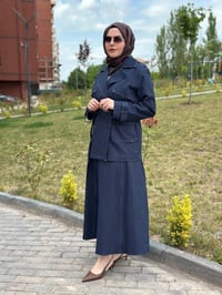 Miss Dalida T26Y8208 Lacivert Kargo Cepli Denim Ceket